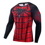 Polera Compresión Spiderman Hombre Araña Superheroe Larga 3d