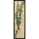 Señales - Lake Champlain 3-d Nautical Wood Chart, 13.5  X 43