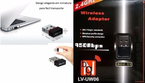 Adaptador Receptor Wireless Usb Wi-fi 450mbps Pc Ou Notebook