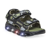 Sandalias Addnice Harry Led Verde Con Luces 1042