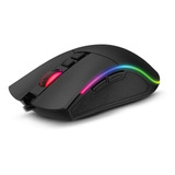 Mouse Gaming Gamer Optico Usb 7 Botones Luces Led 4800 Dpi Color Negro