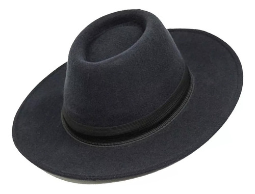 Chapéu Floppy Fedora Preto Feminino Masculino Aba Longa