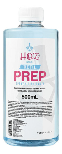 Refil Prep Spray Hqz Nails 500 Ml Azul Extrato De Melaleuca