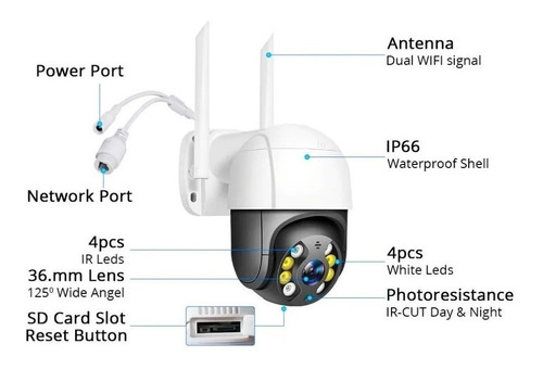 Camera Segurança Gira 320° Smart Ip Wifi Icsee  Dome Full Hd