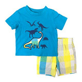 Bebé & Niños Pequeños Dinosaurio Traje Azul Dino Camisa & Sh