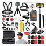 Kit Acessorios Bastão 7 Black Completo Go Pro Hero 5 6 Tripé