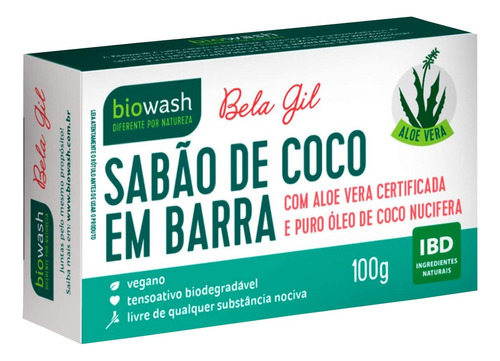 Sabão De Coco Em Barra Vegano Bela Gil Biowash 100g