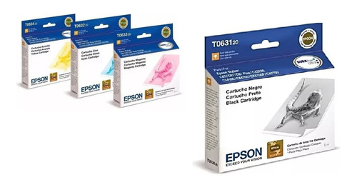 Pack Cartuchos Epson T063 Negro + Cian + Mag + Ama Vencidos