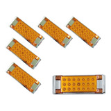 Plafón Rectangular Universal 21 Leds Fijo Estrobo Ámbar 6 Pz