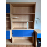 Mueble Formica Dormitorio Niño Con Estantes  Natural/azul