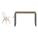 Kit 4 Cadeiras Eames Mesa Industrial Design Wood Resistente