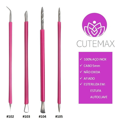 Cutemax Manicure 4 Peças Palito Espátula Mista Desencravador