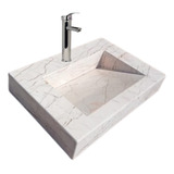 Lavabo Rampa Tipo Cascada Mármol Beige Maya  60 X 40 X 10