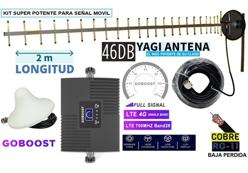 Potente Yagi Amplificador Señal Celular 4g 5g 700 Banda 28