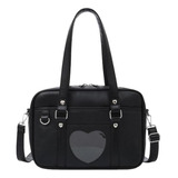 Peach Heart Jk Cartoon Bolso De Hombro De Gran Capacidad