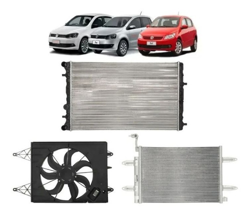 Radiador + Condensador + Electroventilador Gol Trend / Fox 