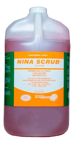 Nina Scrub Solución Germicin Cutánea Antiséptica Galón 3.78l