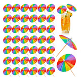 150 Piezas De Paraguas De Bebida Arco Iris, Palillos De Coct