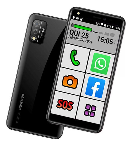 Smartphone Do Idoso Letra E Ícones Grandes Sos 64gb Tela 5.5