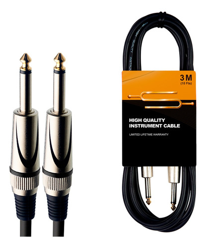 Cable Plug 3 Metros Profesional Guitarra Bajo Teclado +