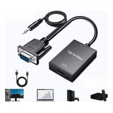 Convertidor De Vídeo Por Cable Vga A Hdmi + Audio Full Hd 10