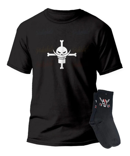 Playera Y Calcetas Shank Anime Barba Blanca One Piece Luffy