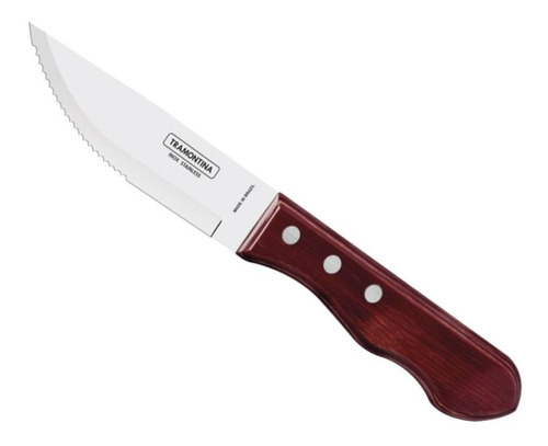 Cuchillo De Asado Jumbo 25 Cm Polywood Tramontina. Color Rojo