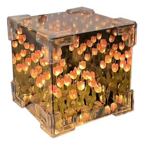 21 Tulipanes Lampara Espejo Luz De Noche Led Diy Rubik | MercadoLibre