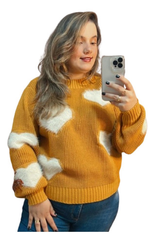 Blusa De Lã Feminina Plus Size De Frio Tricô Da Moda