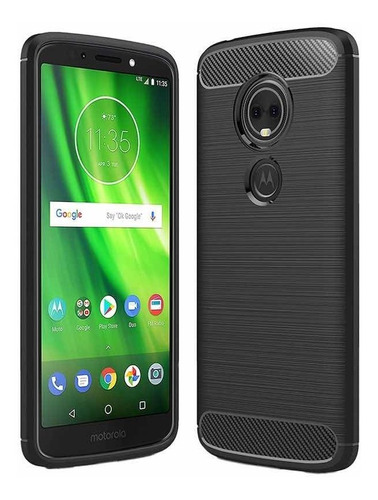 Funda Tpu Antigolpe Fiber Carbón Para Moto E5 G6 Play