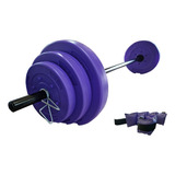 Kit Set 17 Kg Bsfit Discos Lisos Pesas Barra Combo