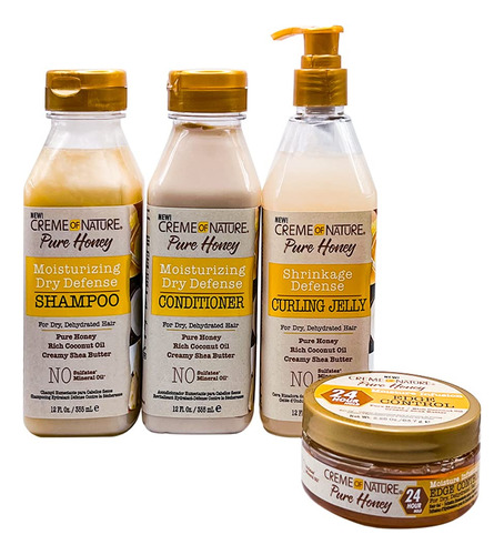 Creme Of Nature Pure Honey - Champú, Acondicionador, Gelat.