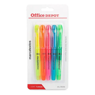Marcatextos Punta Cincel 5 Pzas Office Depot Color | MercadoLibre