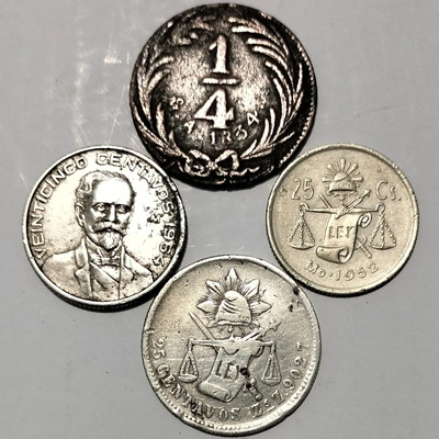 4 Monedas De 25 C 1834 1/4 D Real Balanza 1888 Imadero1964