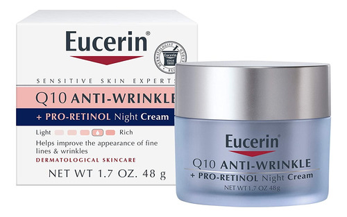 Eucerin, Crema Facial Nocturna Antiarrugas Q10 + Pro-retinol