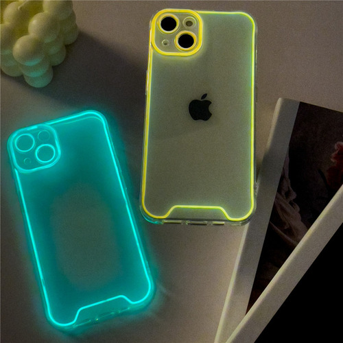 Funda Para iPhone Case Luminosa Transparente Brillo Nocturno
