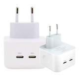 Fonte Turbo 35w Duplo Usb C Para iPhone 11 12 13 14 15 iPad