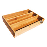 Caja Cubiertero De Lujo Madera Bambú- Organizador Cubiertos