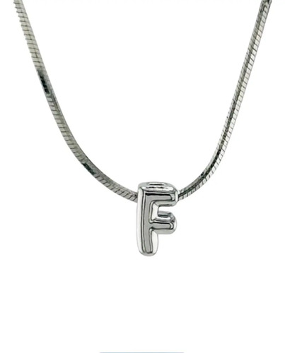 Collar Inicial Globo Mini Chapa 18k Tendencia