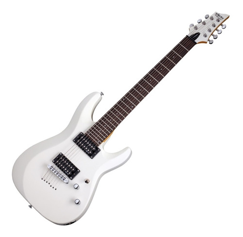 Guitarra Electrica Blanca 7 Cuerdas, Schecter C-7 Deluxe