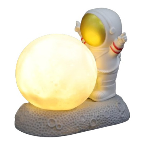 Lámpara De Astronauta Con Luna Para Mesa De Noche 