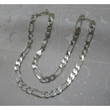 Collar Cadena Sólida Plata 925 Italy Grumet Alternado 50 Cm