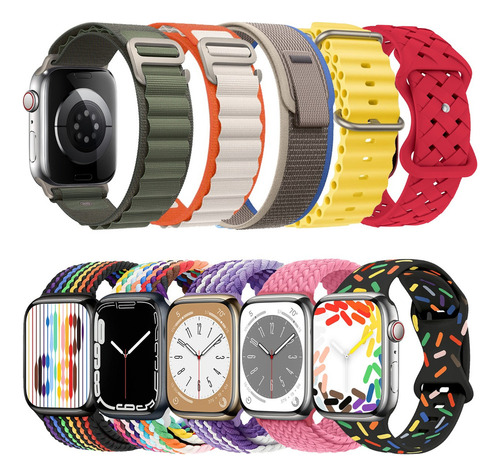 10 Correas Extensibles Para Apple Watch Ultra 8 7 Se 6 5 4 3