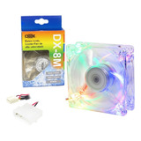 Cooler Fan 80mm X 80mm Led Colorido Dex Rgb Dx-8m