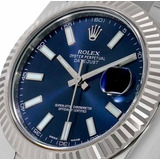 Relogio Rolex Datejust Azul Jubileu Com Caixa E Manual