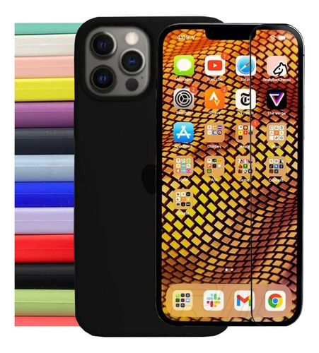 Capinha Rosa Chiclete Silicone Compatível Com iPhone 7 Ao 13