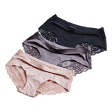 Pack 3 Pantaletas Encaje Sexy Invisibles Para Mujer 