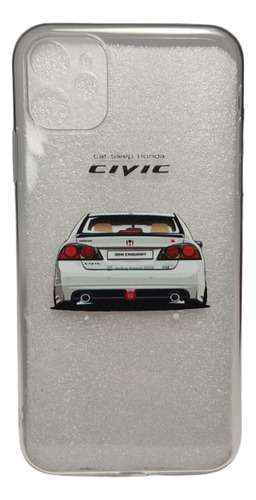 Funda Forro Carros Honda Civic Transparente Para iPhone