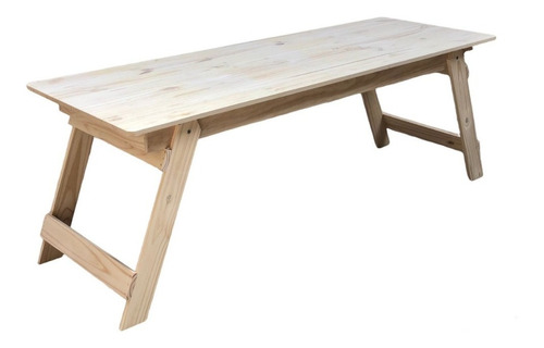 Mesa Quincho Plegable En Madera Maciza De 2,00 Mts