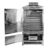 Defumador Profissional Grande Inox 10 Bandejas Kit Gás 70x70